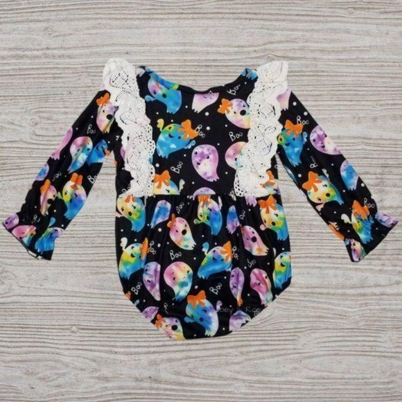 Rainbow Ghost Halloween Milk Silk Bodysuit - Picture 3 of 3